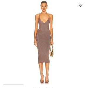 Retrofete Amster Rib-Knit Cutout-Back Midi Dress size xs